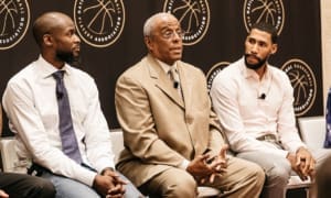 William Parham, Ph.D. (center) with Keyon Dooling and Garrett Temple.