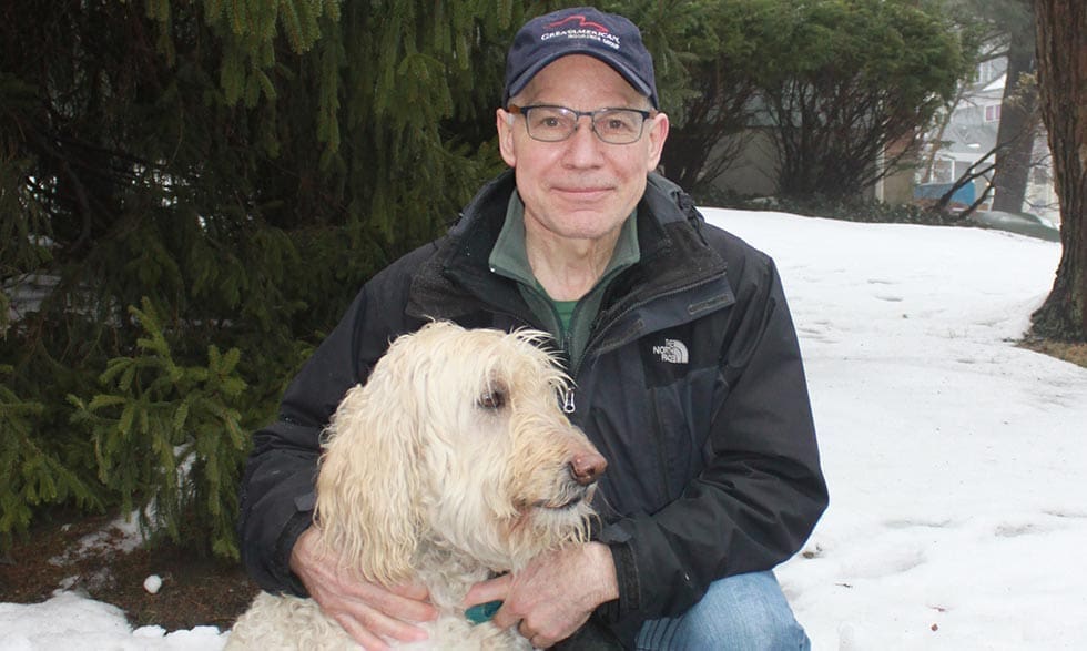 Eric Ward with his dog.