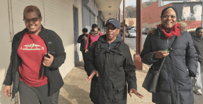 D.C. resident Deborah Nix, left, helps lead a walking program with NIH.