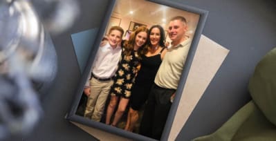 Judy Congdon with her husband and children.