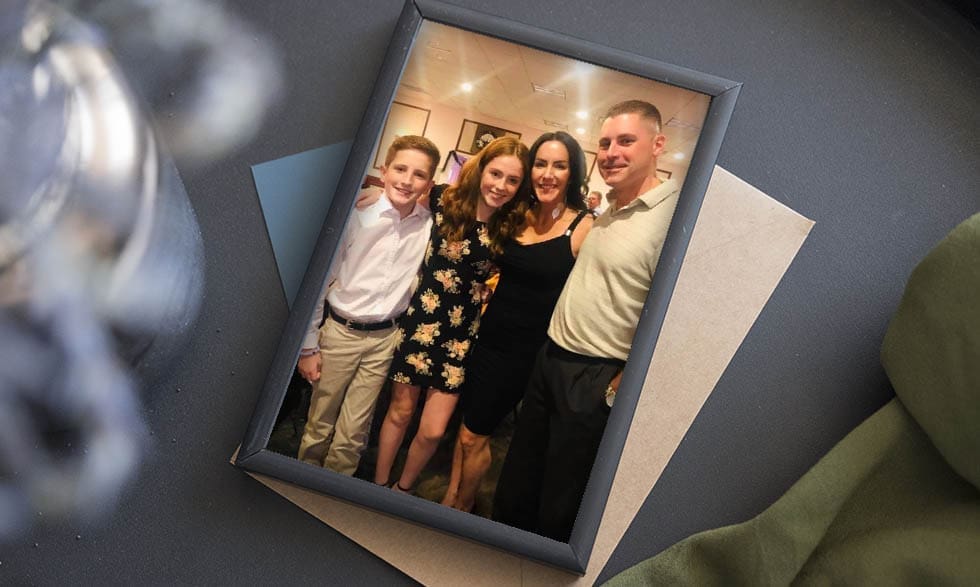 Judy Congdon with her husband and children.