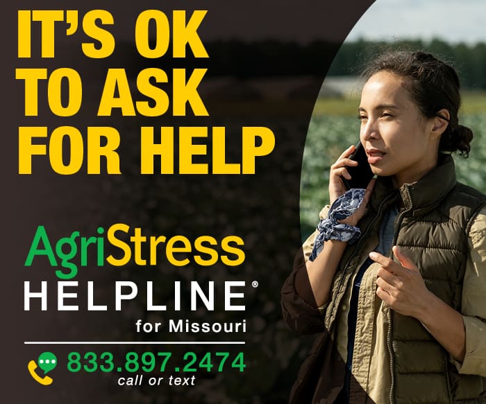 AgriStress Helpline for Missouri 833.897.2474 call or text