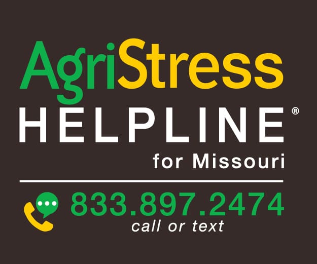 AgriStress Helpline for Missouri 833.897.2474 call or text