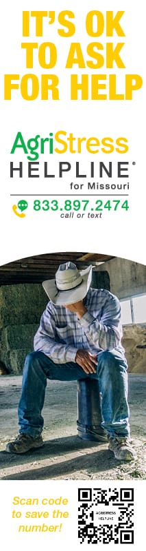 AgriStress Helpline for Missouri 833.897.2474 call or text