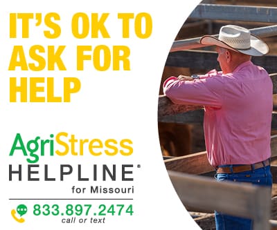 AgriStress Helpline for Missouri 833.897.2474 call or text