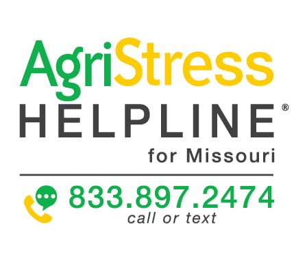 AgriStress Helpline for Missouri 833.897.2474 call or text