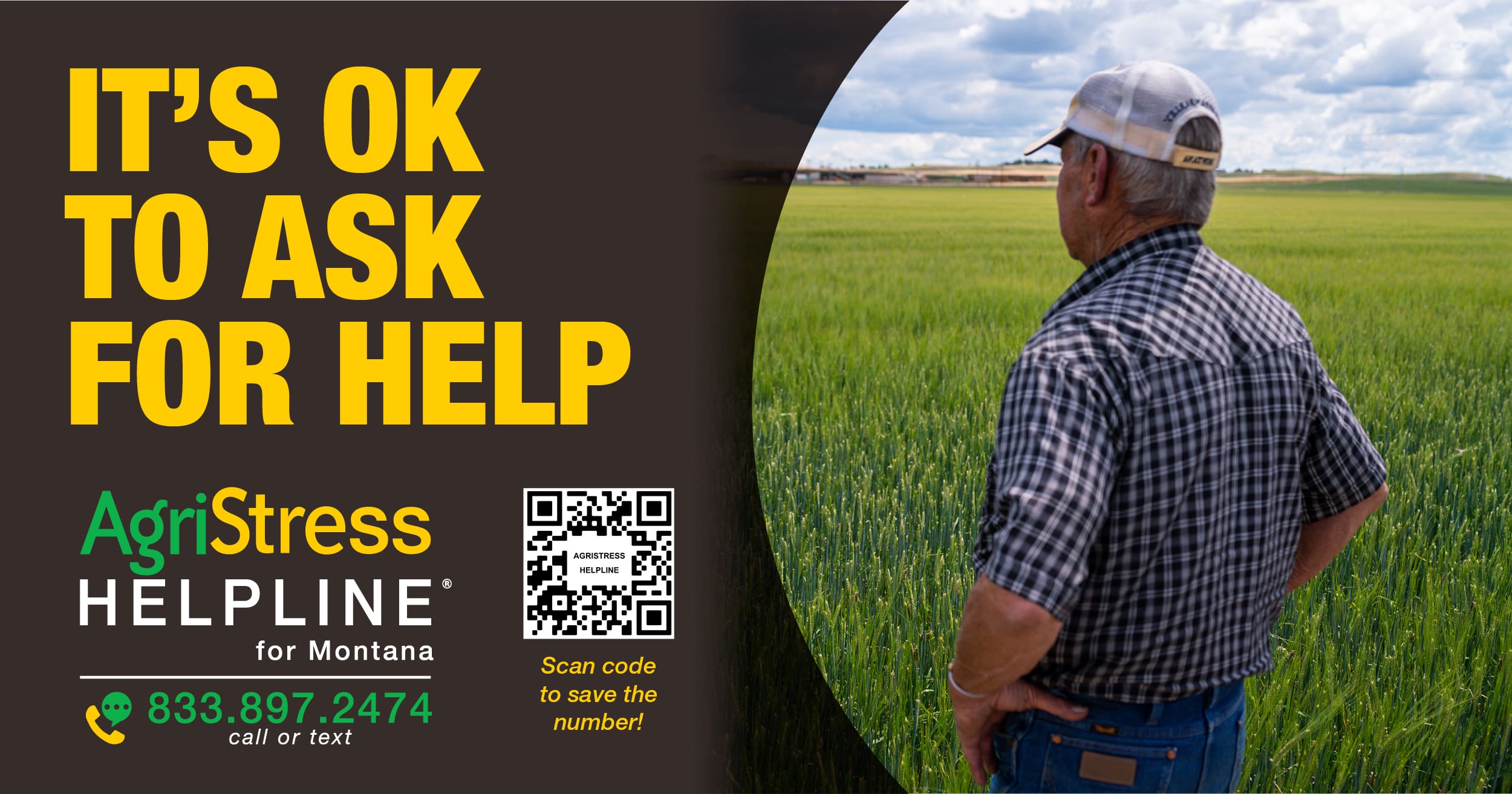 AgriStress Helpline for Montana 833.897.2474 call or text
