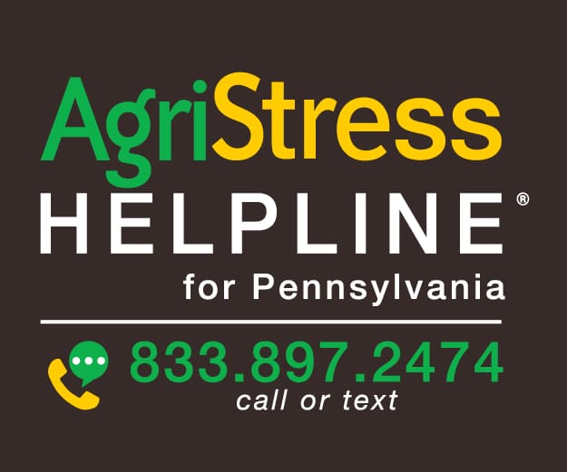 AgriStress Helpline for Pennsylvania 833.897.2474 call or text