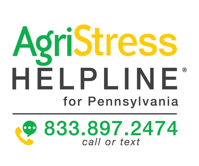 AgriStress Helpline for Pennsylvania 833.897.2474 call or text