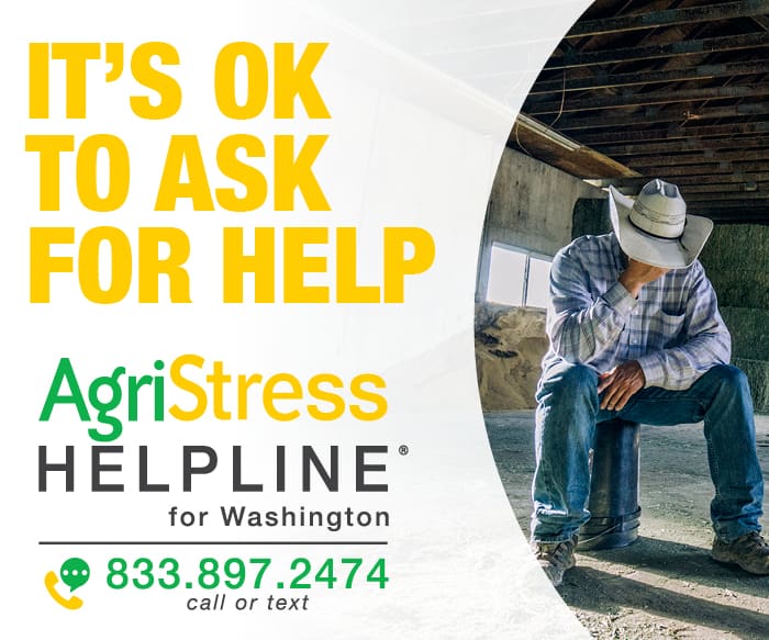 AgriStress Helpline for Washington 833.897.2474 call or text