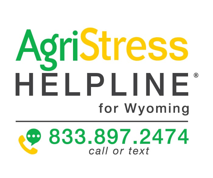 AgriStress Helpline for Wyoming 833.897.2474 call or text